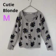 【キューティーブロンド】Cutie Blonde 花柄長袖カーディガン　グレーMのサムネイル