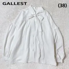 GALLESTギャレストボウタイブラウスオフィス綺麗めホワイト38