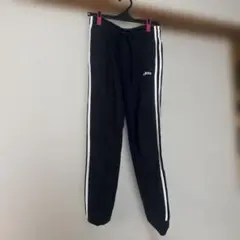 adidas ブラックジャージパンツ J/L