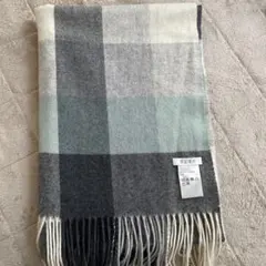 PLST カシミヤストール グレー系チェック