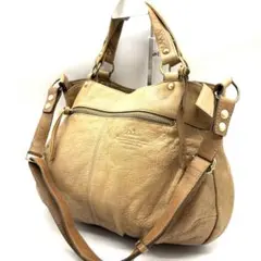 PEAKS PEAK カデナ付き ショルダーバッグ シボ革 ブラウン y2k - メルカリ