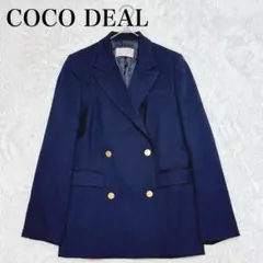 COCO DEAL ダブルブレスト 金ボタン テーラードジャケット ネイビー