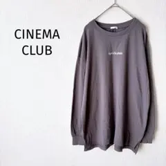 Z【シネマクラブ】長袖カットソー プルオーバー XL 英字 モカ 綿100％