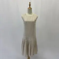 ☆美品☆【Rene】ワンピース リネン フリル ノースリーブ ベージュ 36 