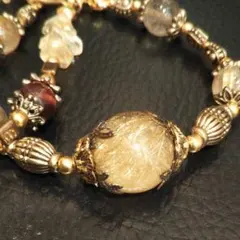 最高品質  レア  ＡＡＡ  ルチルクォーツ  タイガーアイ  ブレスレット