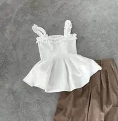 ココディール　 ペプラムニットキャミソール　オフ