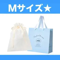 ジェラートピケ ジェラピケ ショッパー 紙袋＋アイボリー巾着セット Mサイズ