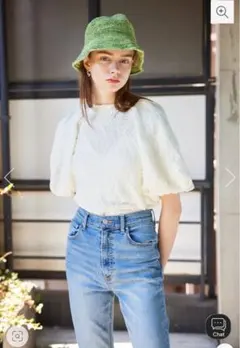 SLY CUT LACE PUFF SLEEVE トップス