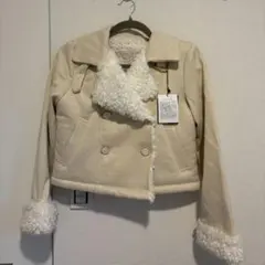 【新品タグ付き】MICOAMERIボア襟ブルゾンベージュ 廃盤