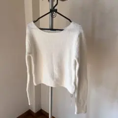 GRL シャギーニット ホワイト F