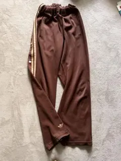 90s adidas ブラウベージュ トラックパンツ　トレフォイル　Y2K