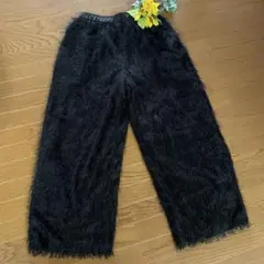 LUCA/LADY LUCK LUCA☆ファー風 黒 ワイドパンツ