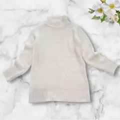 JILL STUART　ハイネックニット　セーター　毛　ブレンド　M　ホワイト
