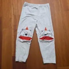 クマのイラスト付きグレーパンツ 95サイズ
