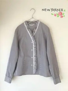 ニューヨーカー ブラウス シャツ フリル きれいめ フェミニン上品 ウォシャブル