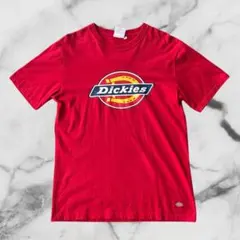 【美品】Dickies ロゴプリント 半袖Tシャツ L サイズ赤 人気カラーのサムネイル