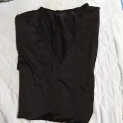 UNIQLO AIRism VネックTシャツ ブラック XL