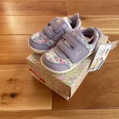 【新品タグ付き】イフミー 花柄スニーカー 14.0cm パープル