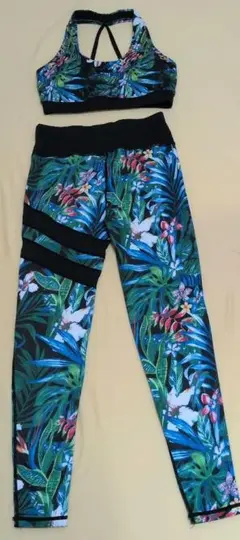 トロピカル柄 ヨガウェアスセット