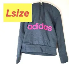 アディダス adidas グレー パーカー Lサイズ レディース