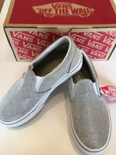 新品 海外限定 VANS バンズ キラキラ スリッポン 17.5cm シルバー