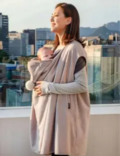 Konny コニー 防寒ケープ 袖無し ベージュ フリーサイズ フード付き