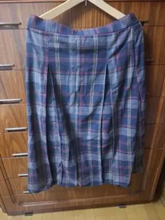 hina 4Lチェック柄プリーツスカート 未使用タグ付き