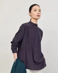 美品 SOEJU ソージュ チェーン柄ボウタイブラウス ピンク M - メルカリ