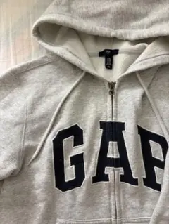Gap ビックロゴ　ジップアップパーカー グレー　XXS