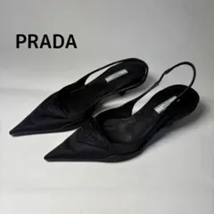PRADA スリングバック パンプス ブラック 36.5 - メルカリ