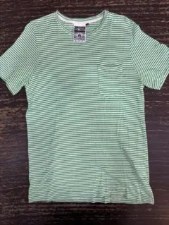 JUNGMAVEN ボーダー ポケットTシャツ XL グリーン