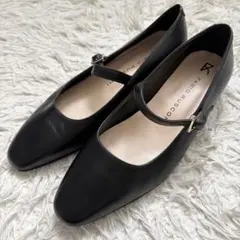 【FABIO RUSCONI 】フラットスクエアトゥワンストップパンプス 35