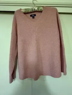 Lands' End Vネックセーター XL ピンク　カシミヤ100%