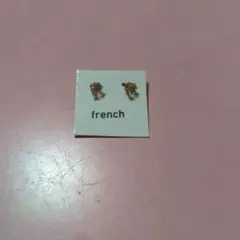 french ストーン スタッドピアス