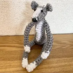 【専用】あみぐるみ ハンドメイド キーホルダー イタグレ ライトグレー