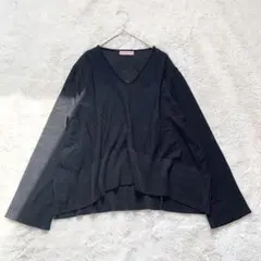 ヒロコビス　ゆったりめ　秋　長袖　刺繍　ラメ　トップス　ブラック　Mのサムネイル