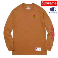 Supreme × Champion シュプリーム M チャンピオン ロンT 茶