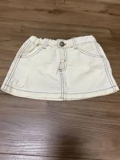 キッズ/スカート/ホワイトデニムスカート/デニムスカート/白/100