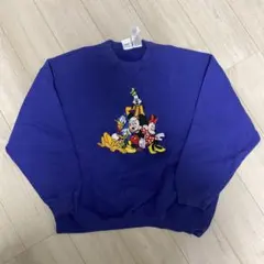 90s Disney Store スウェット ミッキー 刺繍 ディズニー 古着