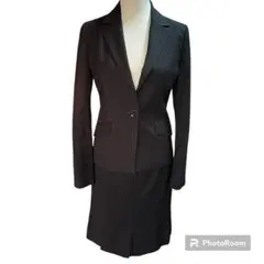 インディヴィ　レディース　セットアップ　スカート　38 一つボタン　ストライプ