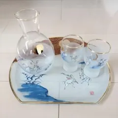 ガラス製のぐい呑み4点セット