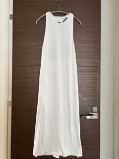 Massimo Dutti ノースリーブロングニットワンピース M ホワイト