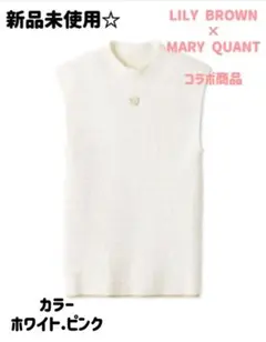 【LILY BROWN×MARY QUANT】デイジー刺繍リブニットトップス