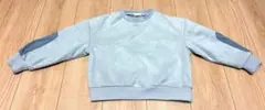 120cm ライトグリーン 長袖トレーナー スエード調