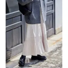 JOURNAL STANDARD ミニプリーツティアードスカート/グレー