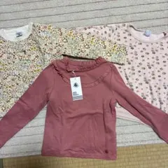 PETIT BATEAU 花柄 長袖カットソー 110cm 3枚セット