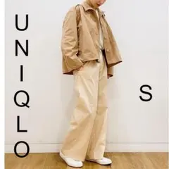 プロフ必オーバーサイズシャツジャケットユニクロベージュかわいい良品S