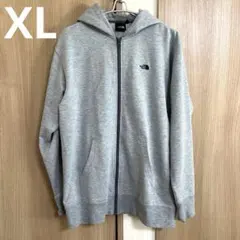 ノースフェイス フルジップ スウェット XL 杢グレー 希少サイズ ゆるだぼ