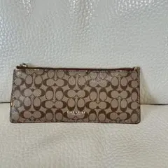 COACH シグネチャー フラットポーチ ブラウン