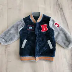 ふわふわスタジャン ネイビー グレー